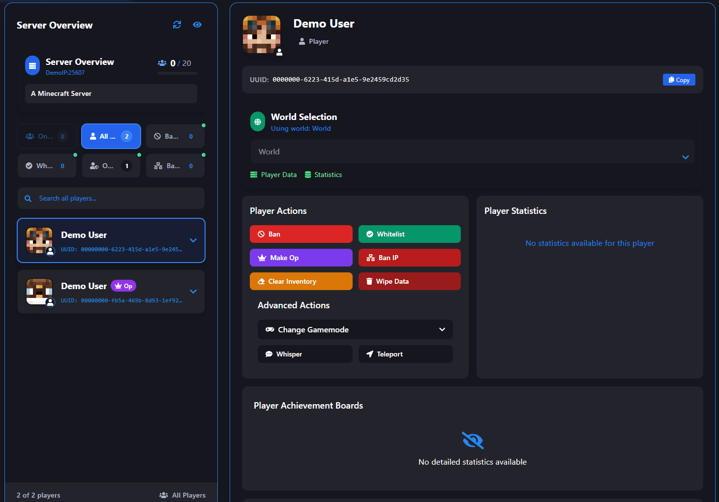 Player list