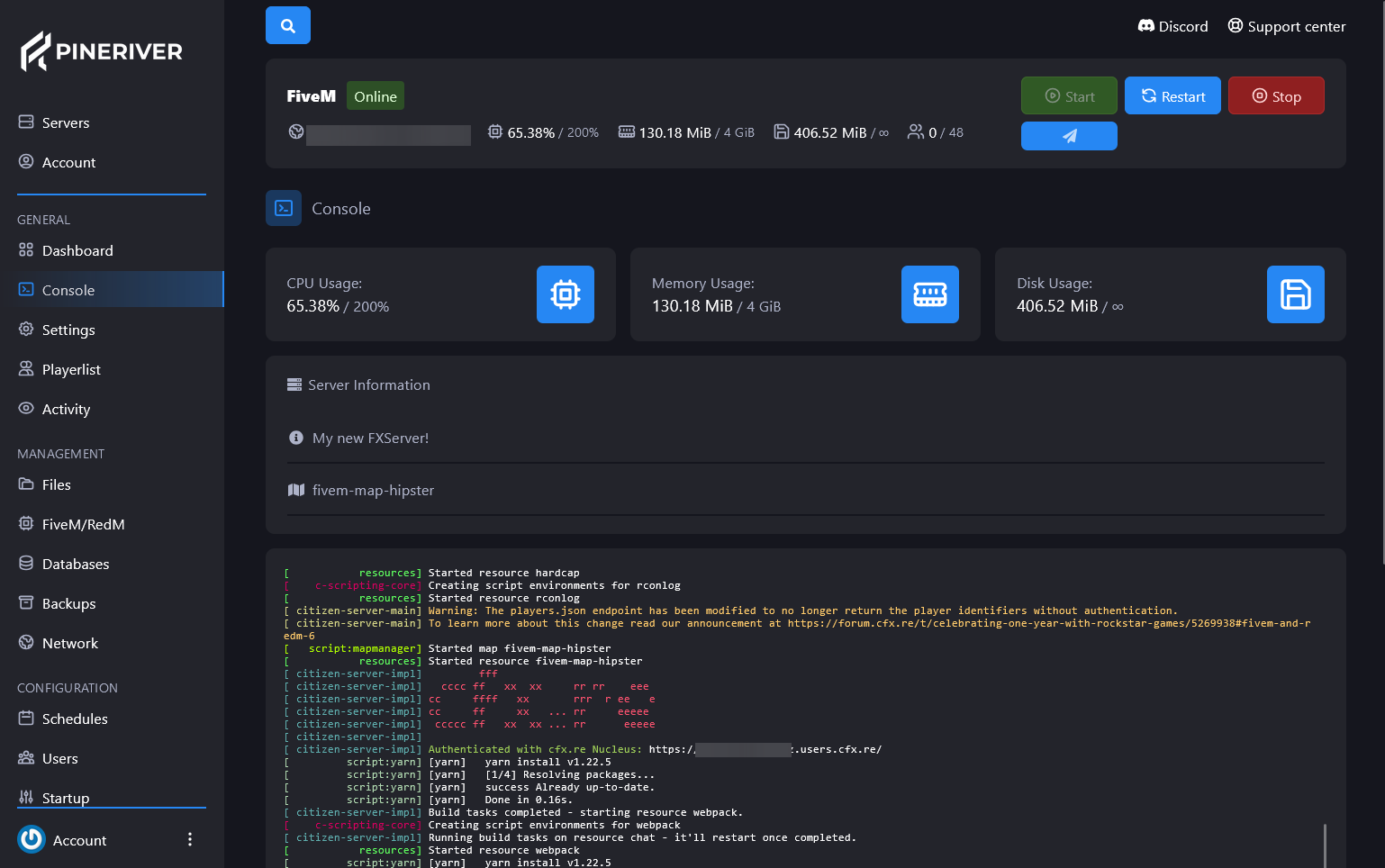 Gamecontrolpanel overview